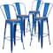 Flash Furniture Blue Metal Barstool with Back and Wood Seat, 30" High, PK4 4-CH-31320-30GB-BL-WD-GG - alternate 5